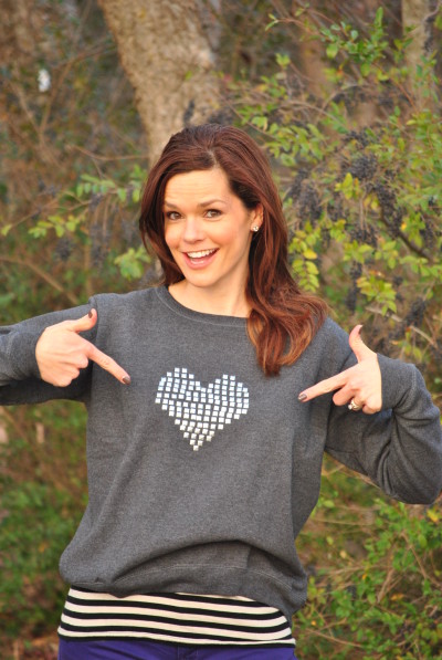 Heart Stud Sweatshirt DIY